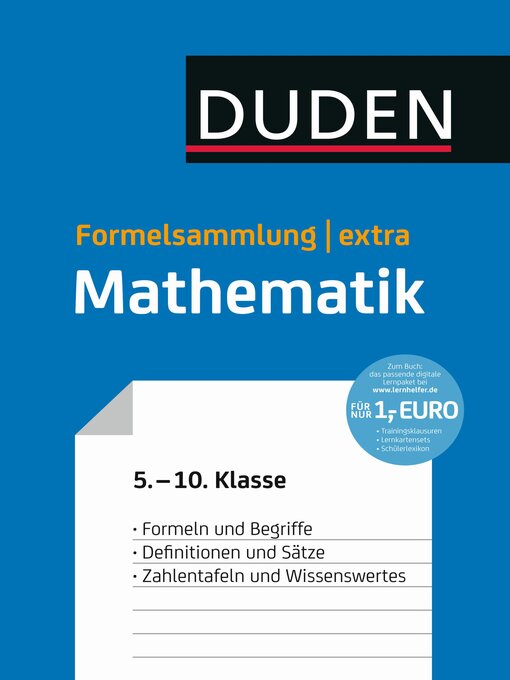 Cover image for Duden Formelsammlung extra – Mathematik